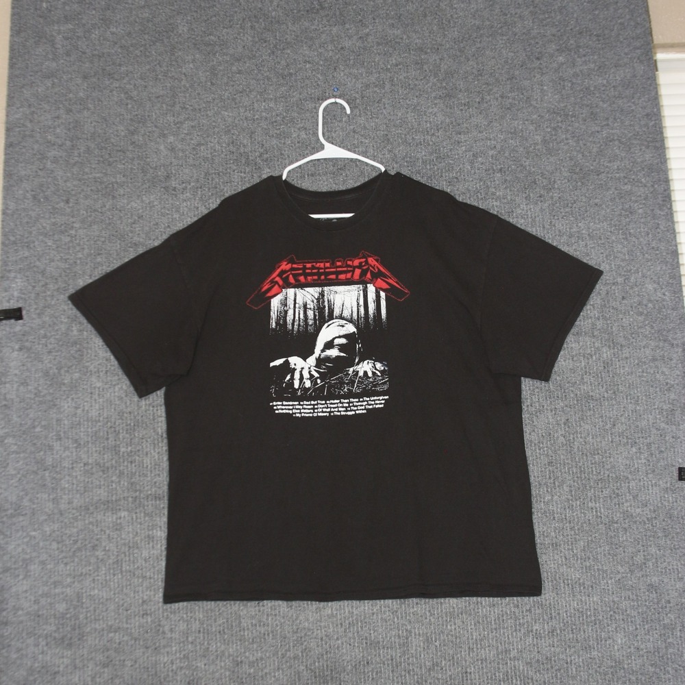 Metallica Band T Shirt Black Graphic Print Men‎ Large Band Tee Concert Rock